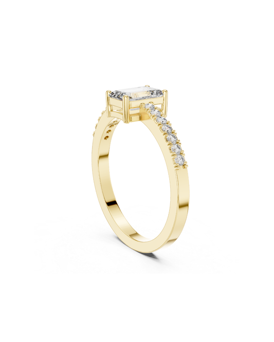 Emerald Shape Lab Grown Diamond Ring
