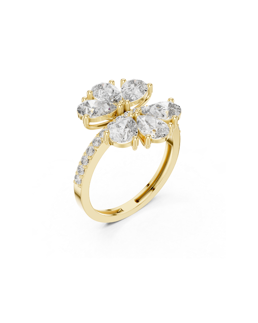 Flower Shape Lab Grown Diamond Ring