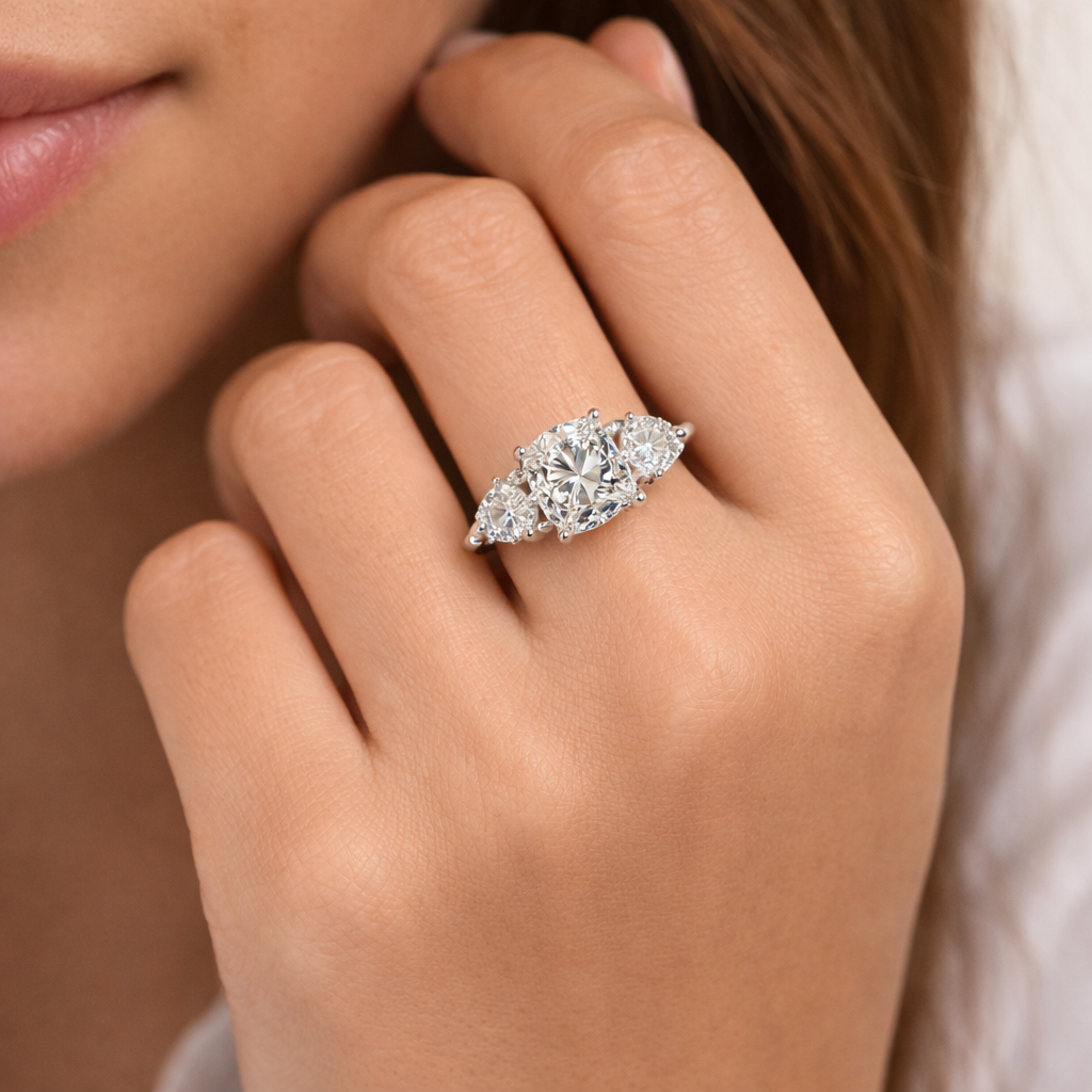 Cushion Shape Lab Grown Diamond Ring