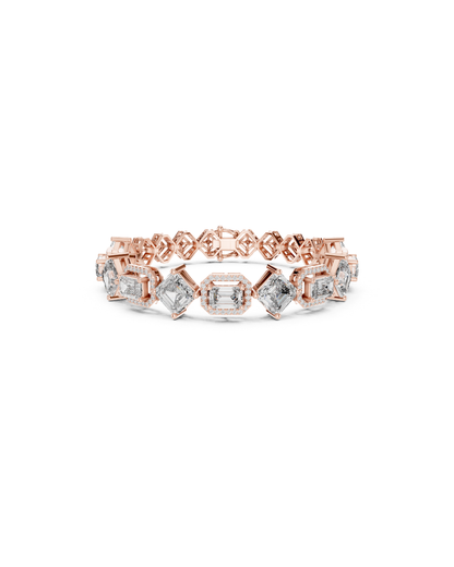 Emerald-Aser Mix Lab grown Diamond Bracelet