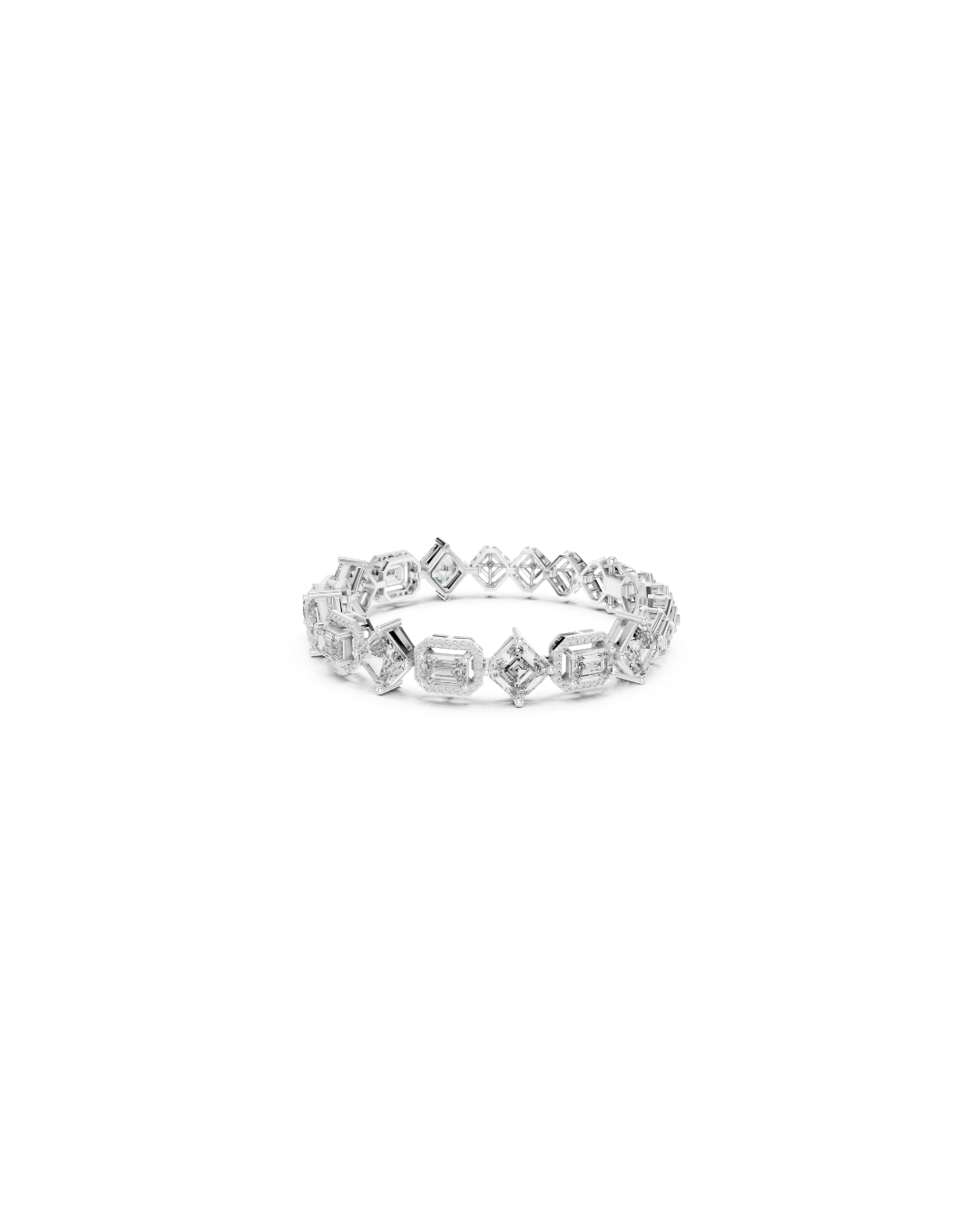 Emerald-Aser Mix Lab grown Diamond Bracelet