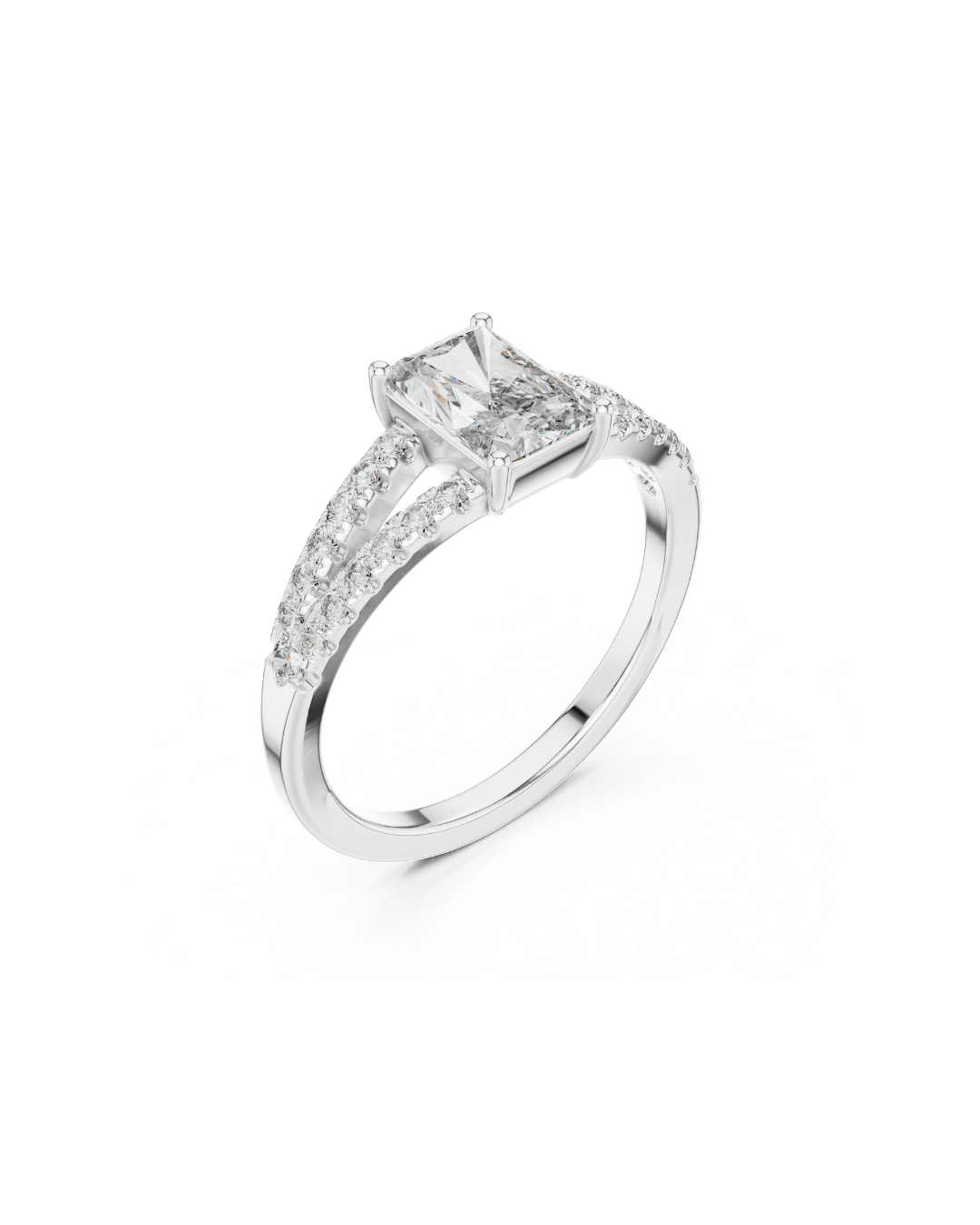 Radiant Shape 1.55 CT.Diamond Ring