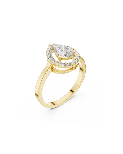 Pear Shape Lab Grown Diamond Ring