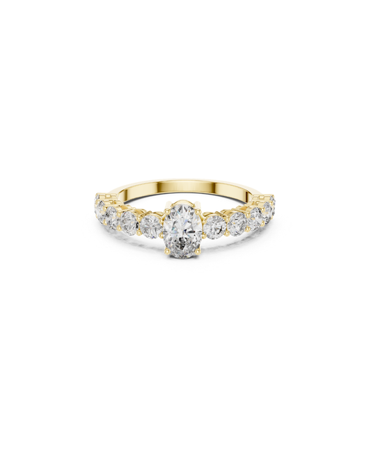 Oval-Round Shape Lab Grown Diamond Ring
