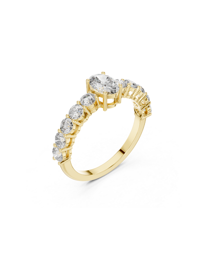 Oval-Round Shape Lab Grown Diamond Ring
