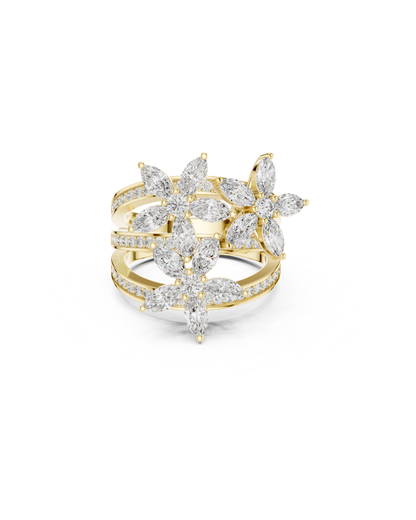 Flower Shape 1.50 CT.Diamond Ring