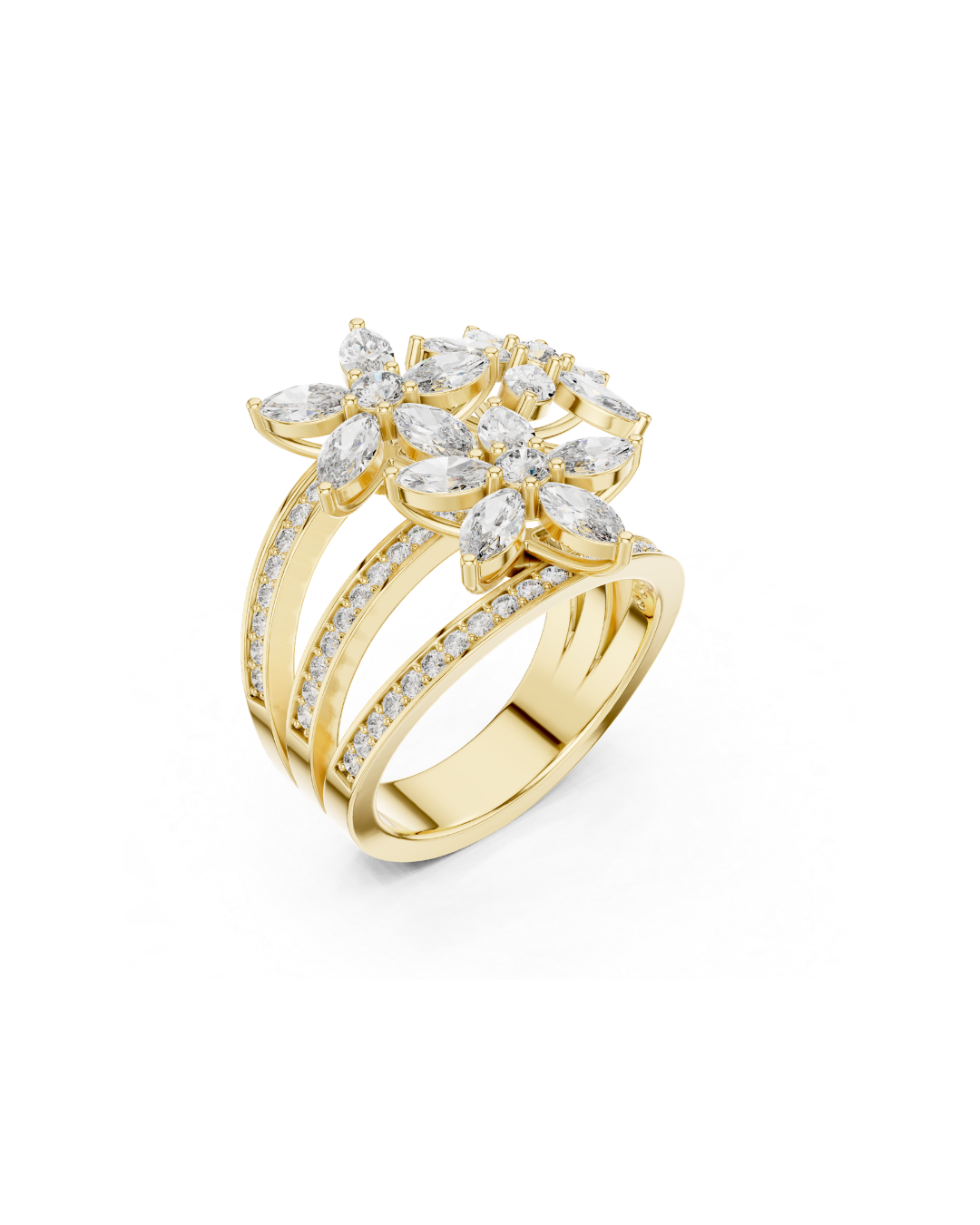 Flower Shape 1.50 CT.Diamond Ring