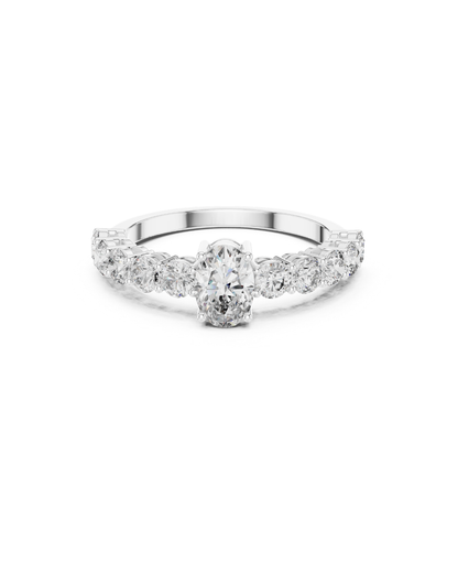 Oval-Round Shape Lab Grown Diamond Ring