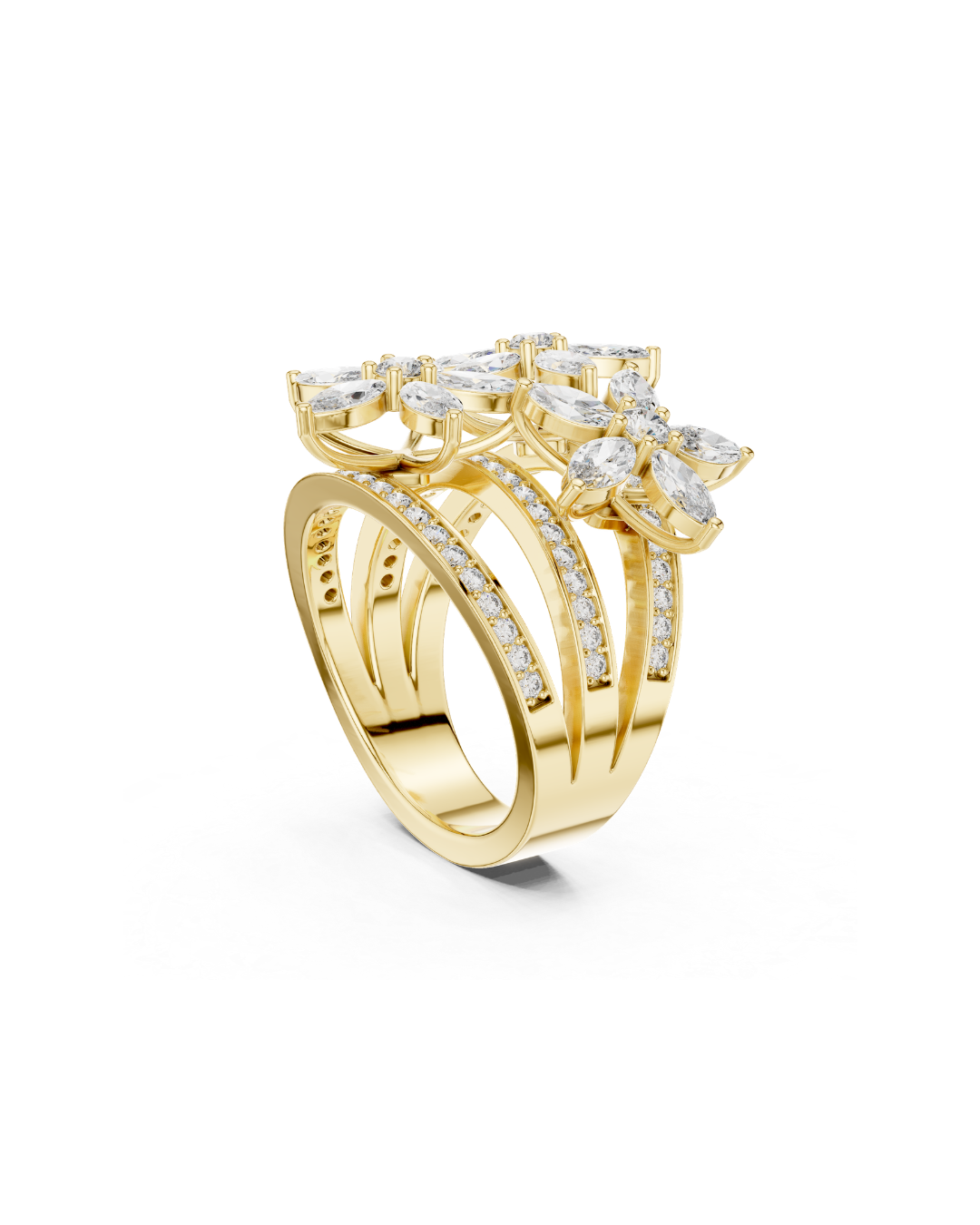 Flower Shape 1.50 CT.Diamond Ring