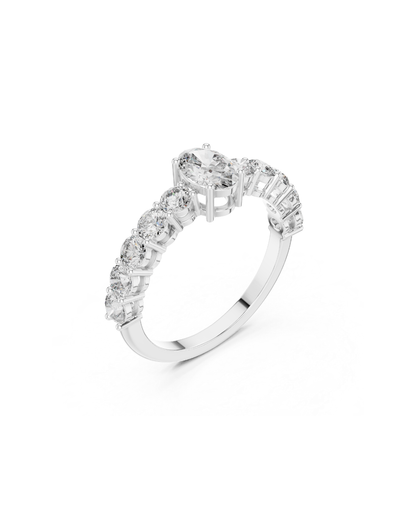 Oval-Round Shape Lab Grown Diamond Ring