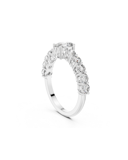 Oval-Round Shape Lab Grown Diamond Ring