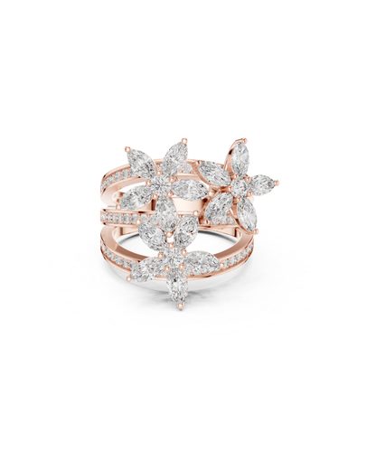 Flower Shape 1.50 CT.Diamond Ring