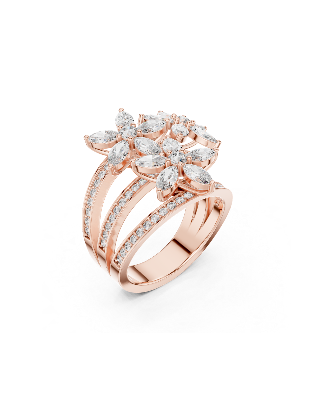 Flower Shape 1.50 CT.Diamond Ring