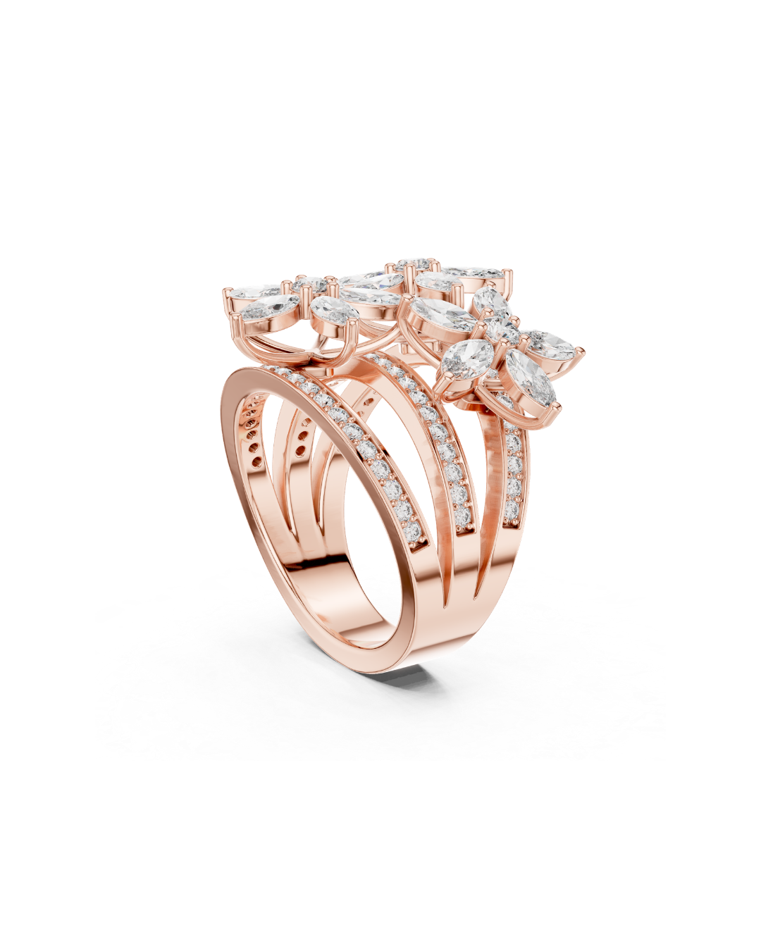 Flower Shape 1.50 CT.Diamond Ring