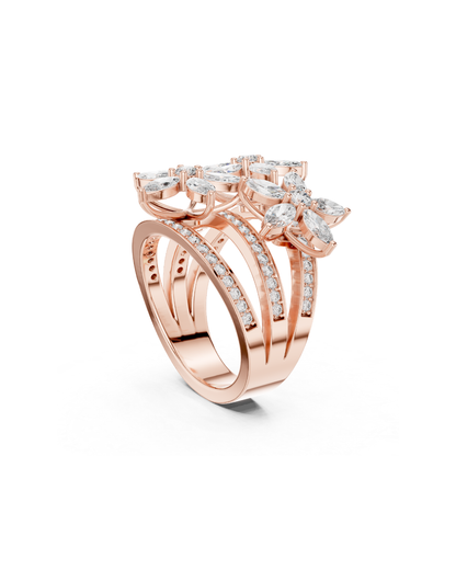 Flower Shape 1.50 CT.Diamond Ring