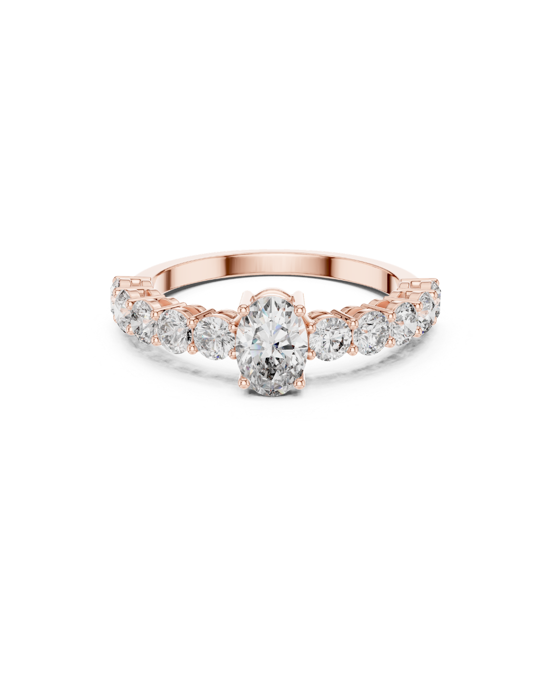 Oval-Round Shape Lab Grown Diamond Ring