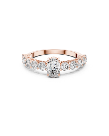 Oval-Round Shape Lab Grown Diamond Ring