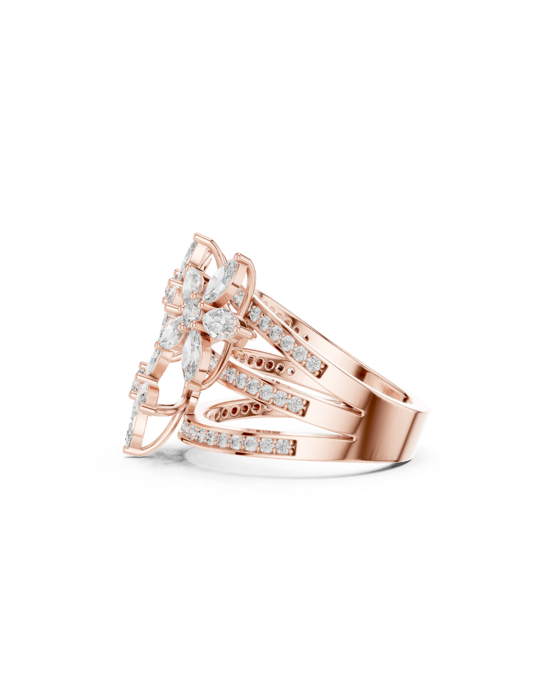 Flower Shape 1.50 CT.Diamond Ring