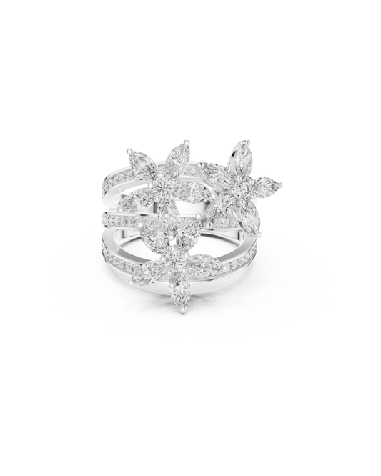 Flower Shape 1.50 CT.Diamond Ring