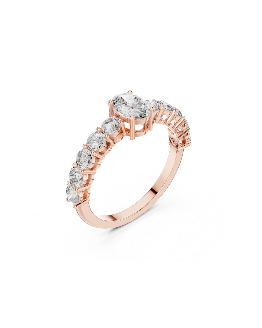 Oval-Round Shape Lab Grown Diamond Ring