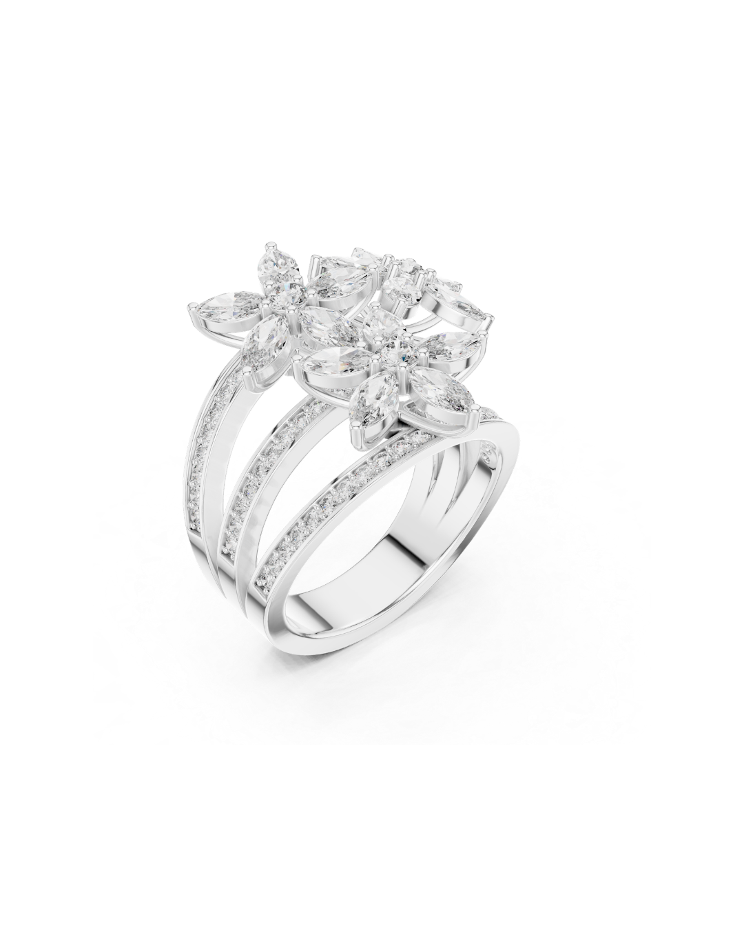 Flower Shape 1.50 CT.Diamond Ring