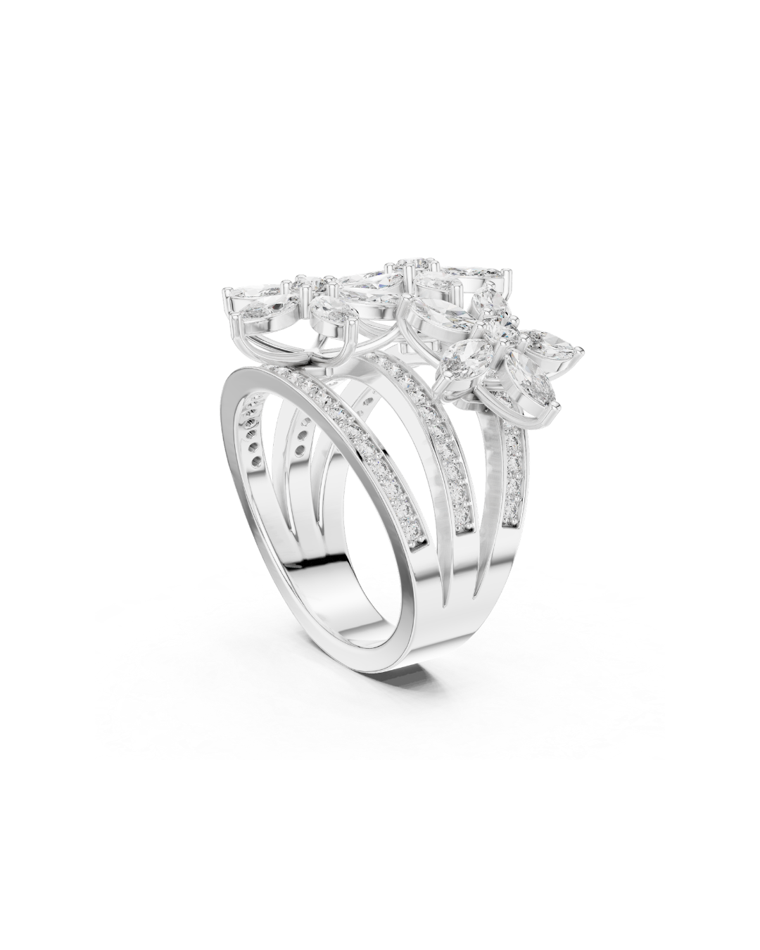Flower Shape 1.50 CT.Diamond Ring