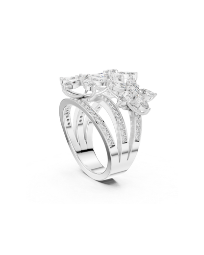 Flower Shape 1.50 CT.Diamond Ring