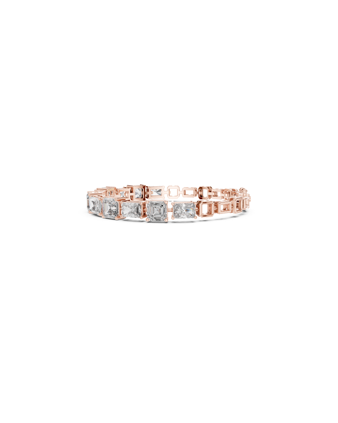 Emerald - radiant Mix Lab Grown Diamond Bracelet