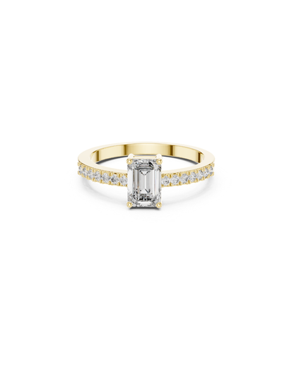 Emerald Shape Lab Grown Diamond Ring