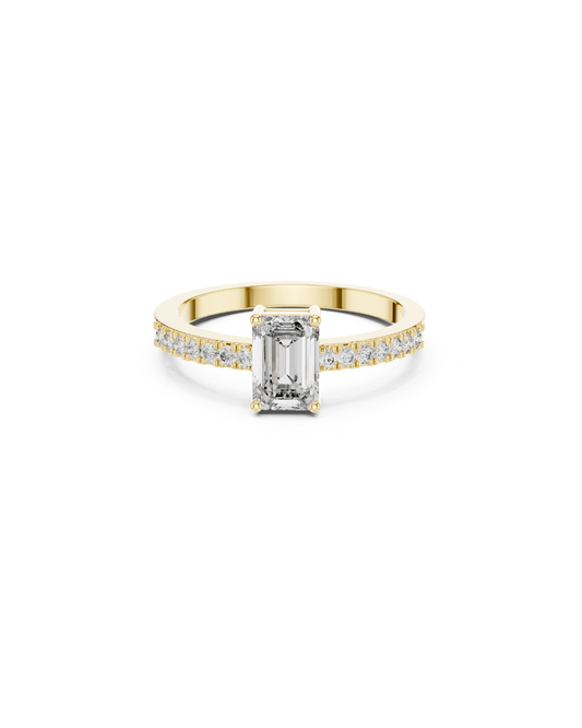 Emerald Shape Lab Grown Diamond Ring