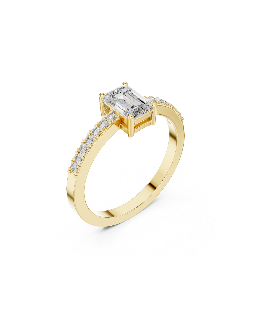 Emerald Shape Lab Grown Diamond Ring