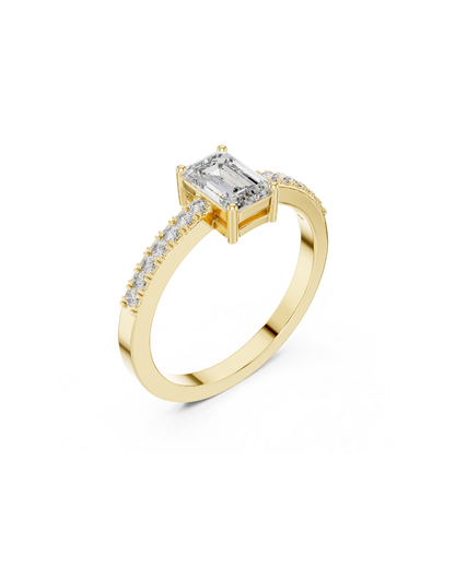 Emerald Shape Lab Grown Diamond Ring