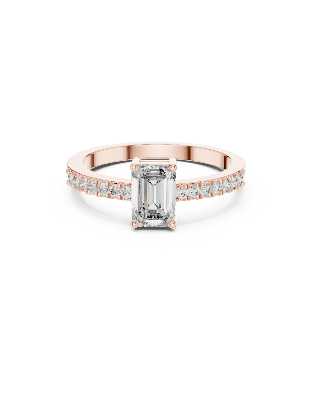Emerald Shape Lab Grown Diamond Ring
