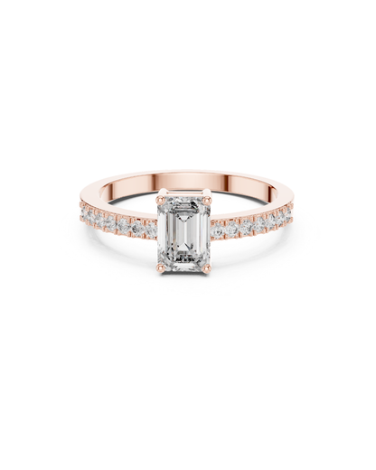 Emerald Shape Lab Grown Diamond Ring