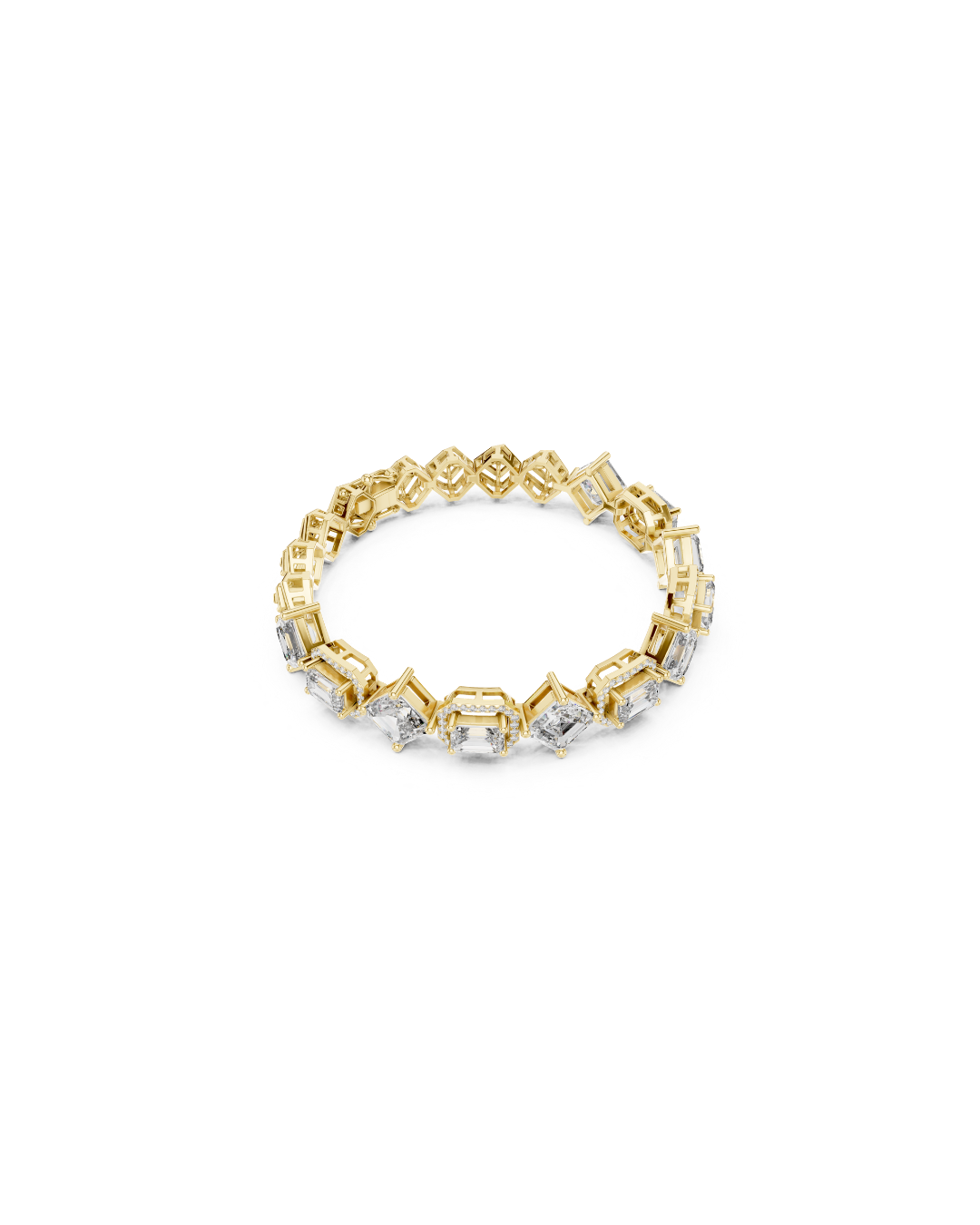 Emerald-Aser Mix Lab grown Diamond Bracelet