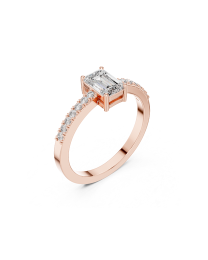 Emerald Shape Lab Grown Diamond Ring