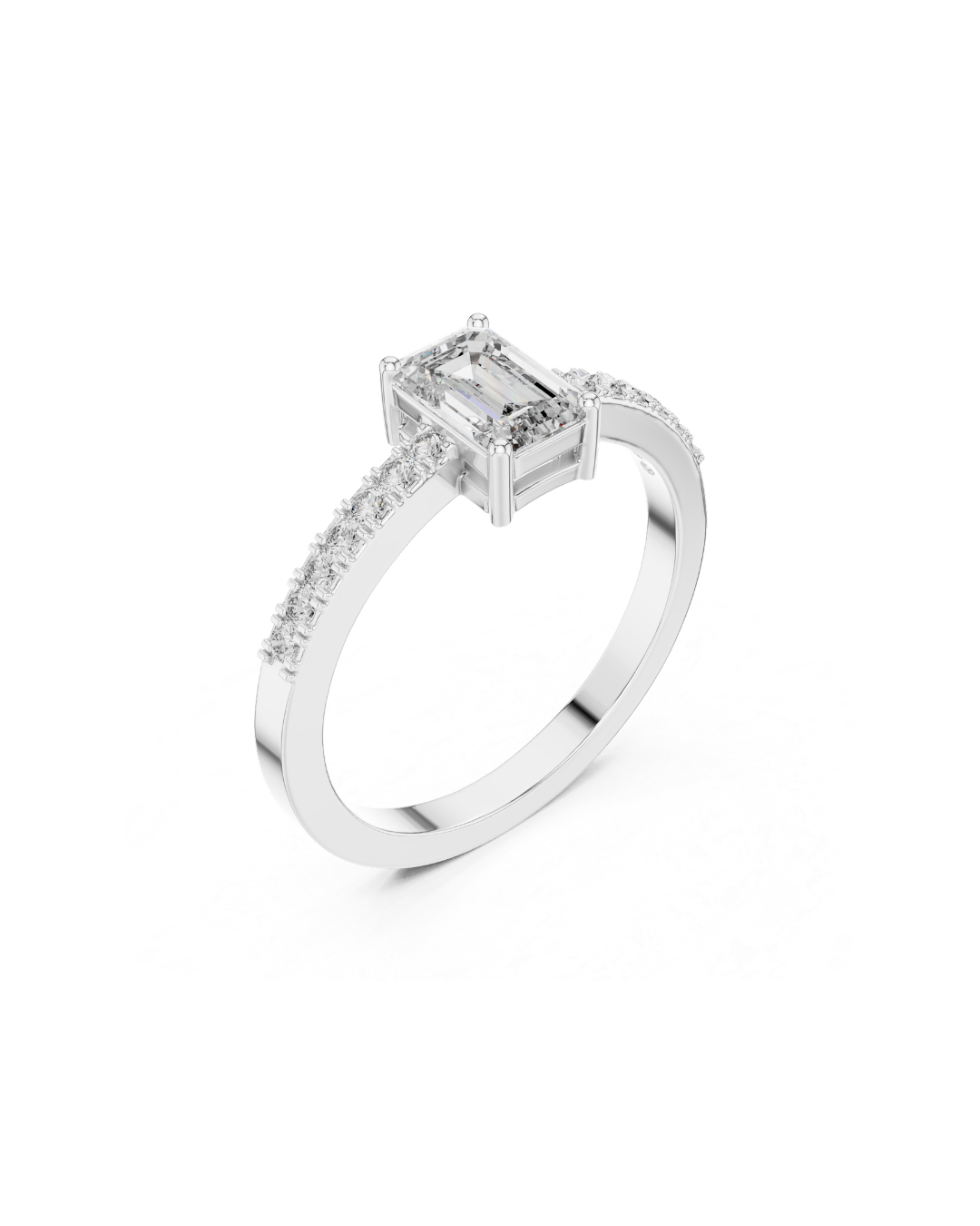 Emerald Shape Lab Grown Diamond Ring