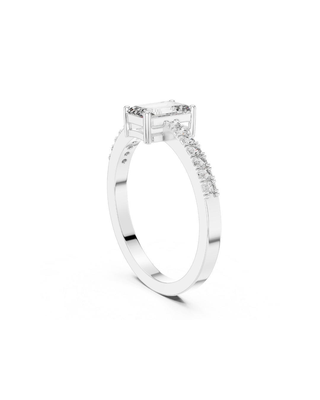 Emerald Shape Lab Grown Diamond Ring