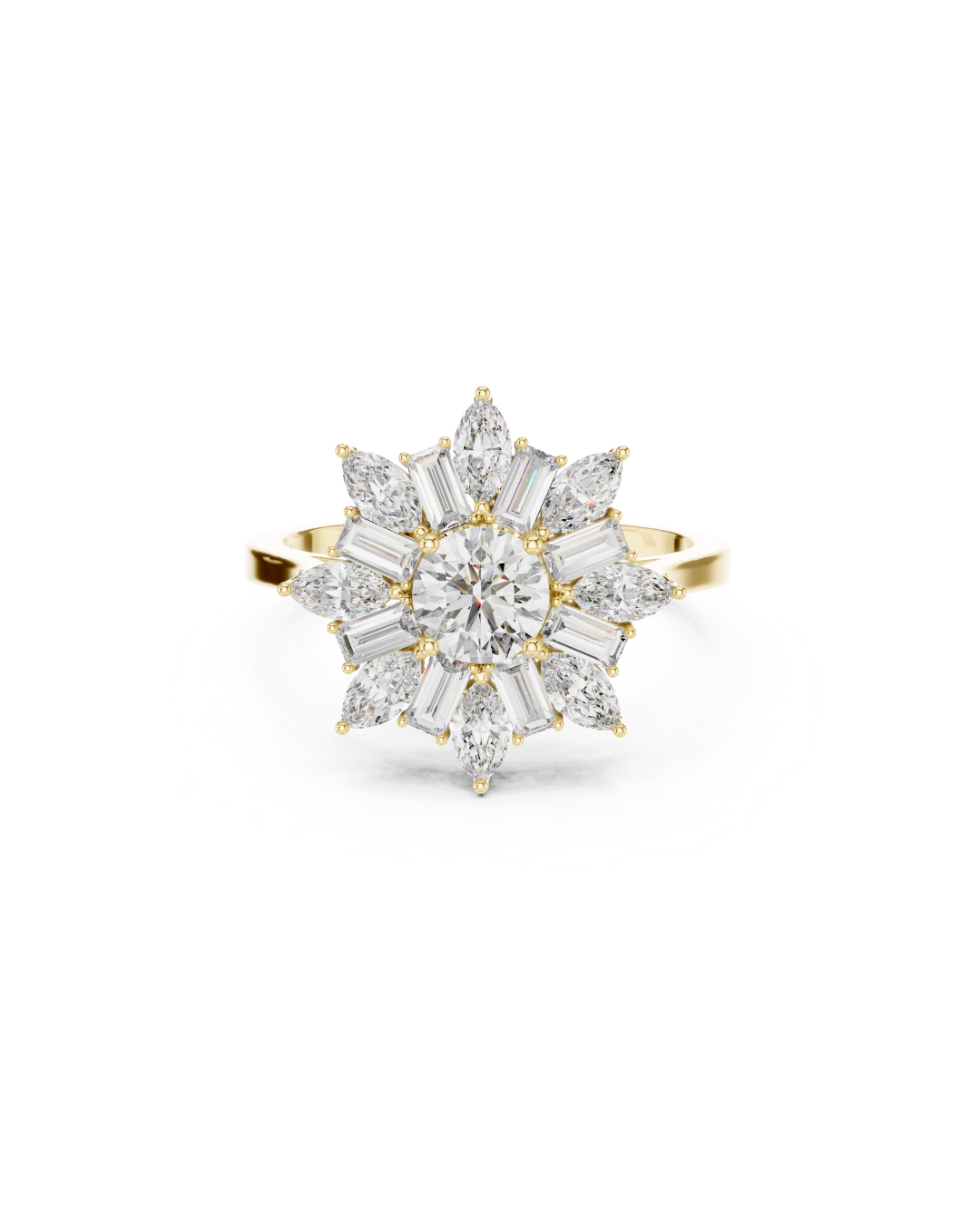 Flower Shape Lab Grown Diamond Ring