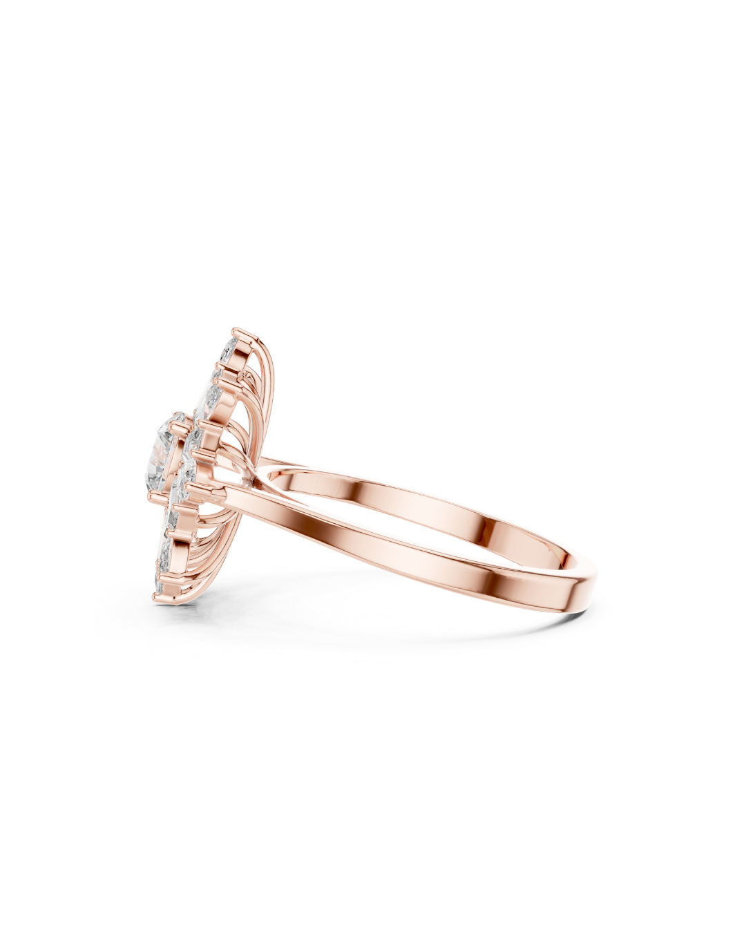 Flower Shape Lab Grown Diamond Ring