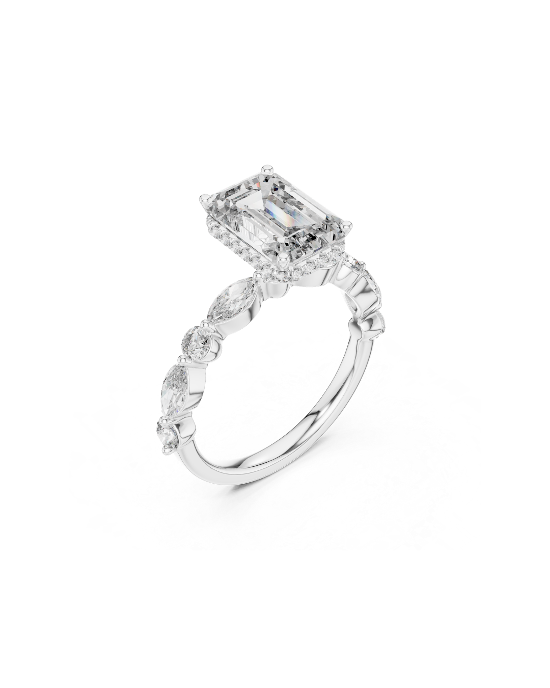 Emerald Shape 3.00 CT.Diamond Ring