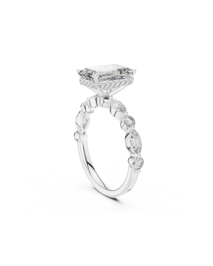 Emerald Shape 3.00 CT.Diamond Ring