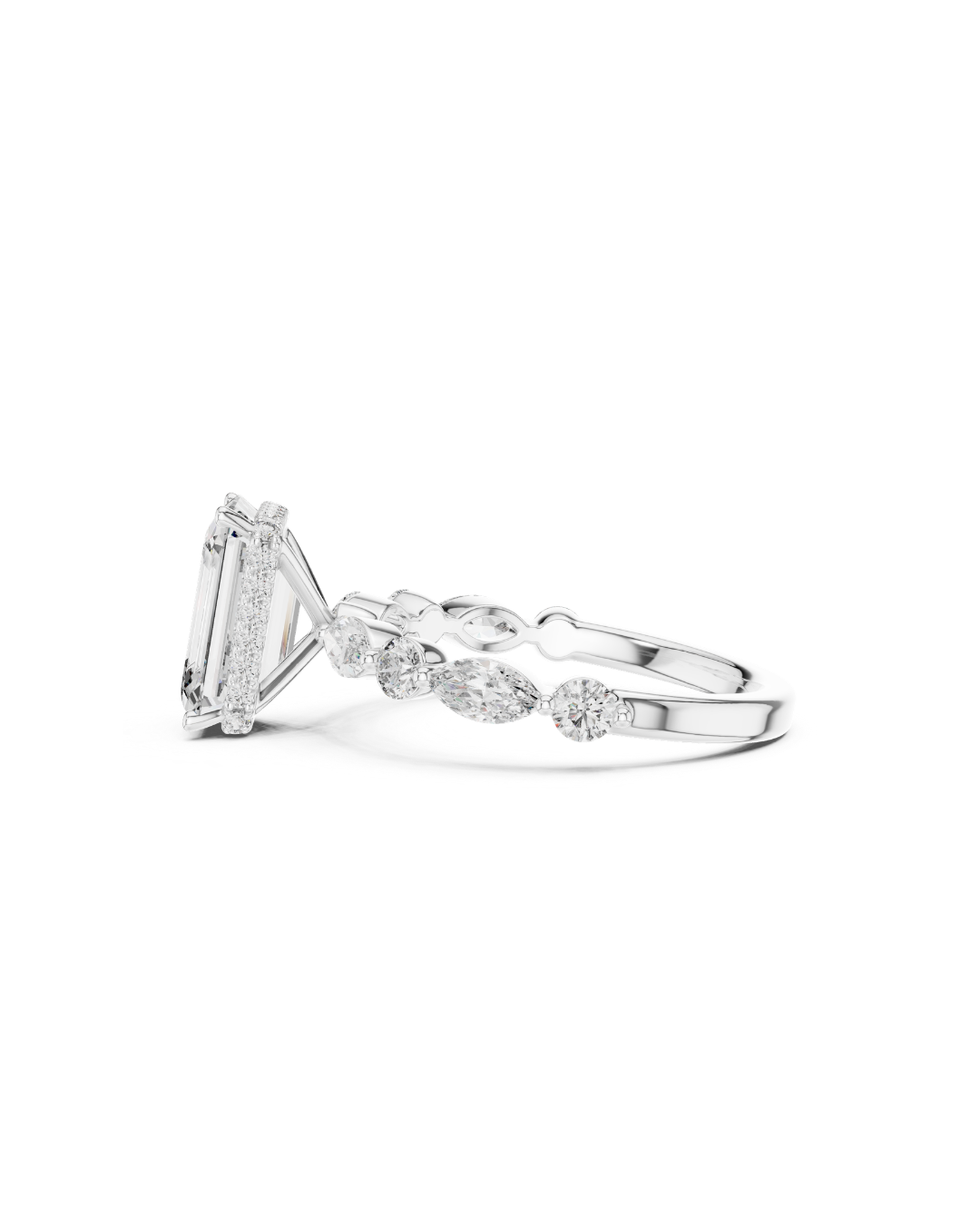 Emerald Shape 3.00 CT.Diamond Ring