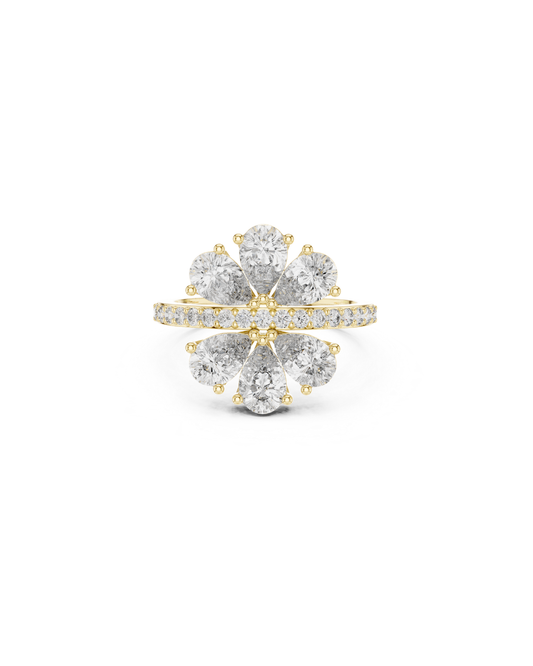 Flower Shape Lab Grown Diamond Ring