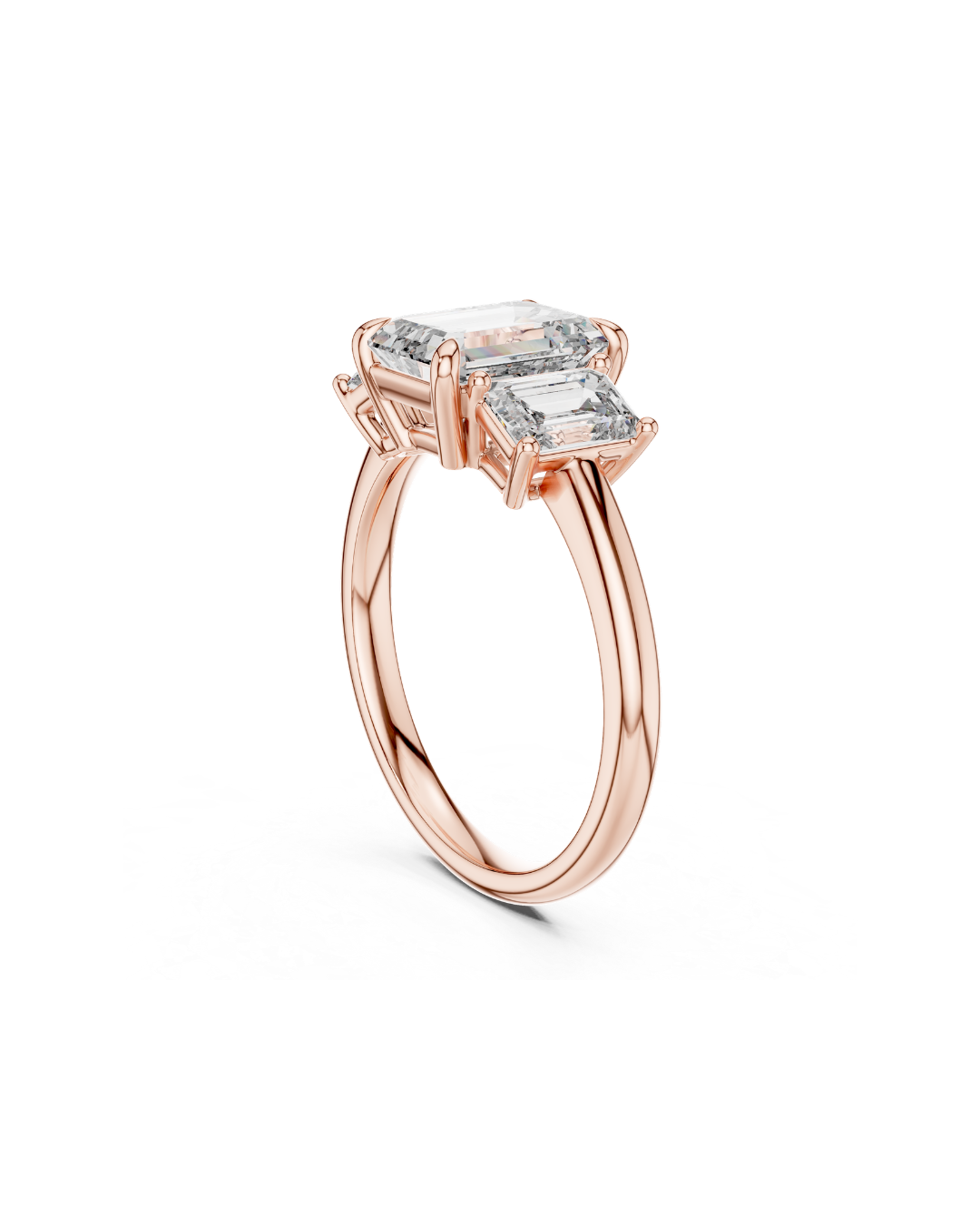 Emerald Shape Lab Grown Diamond Ring