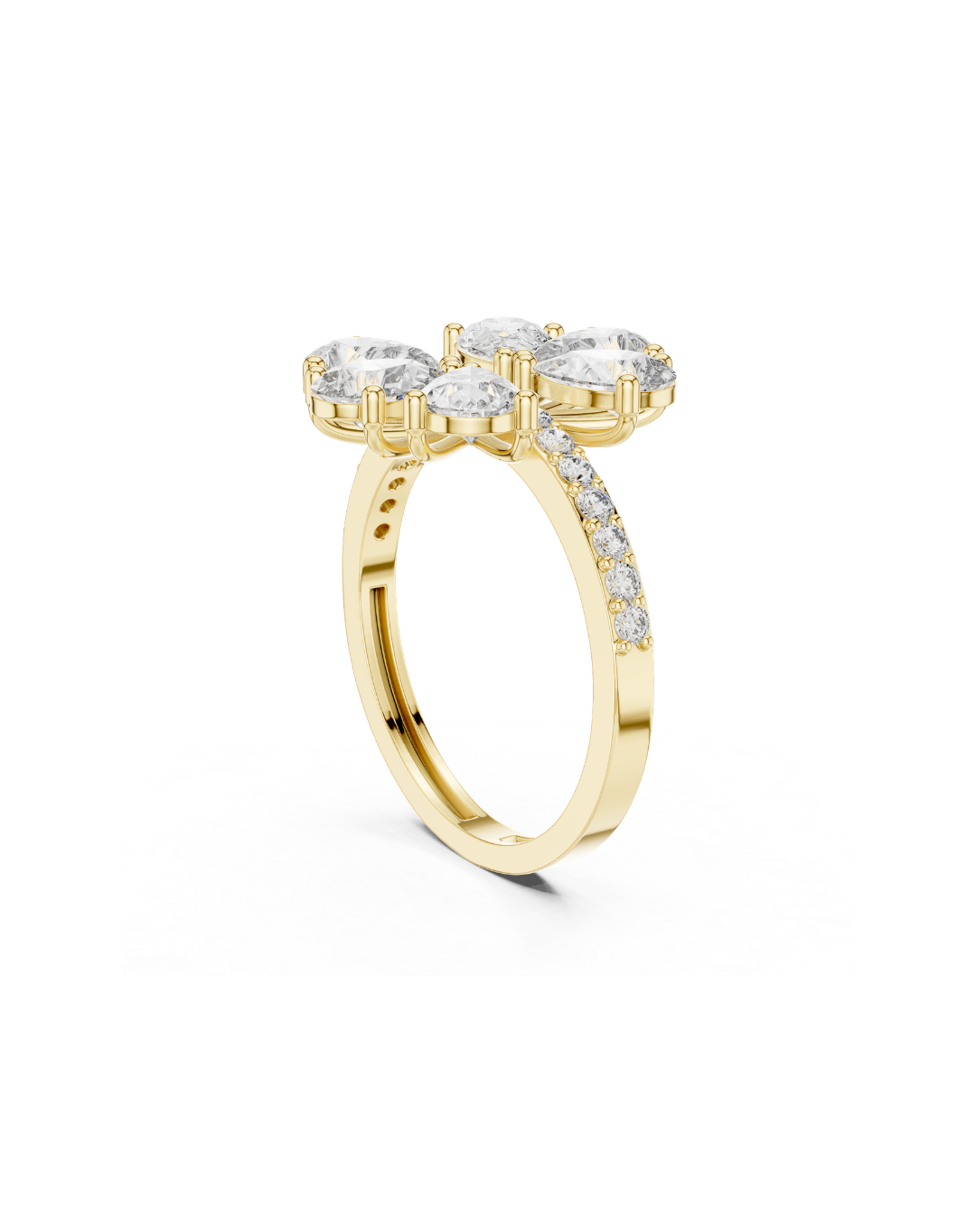 Flower Shape Lab Grown Diamond Ring