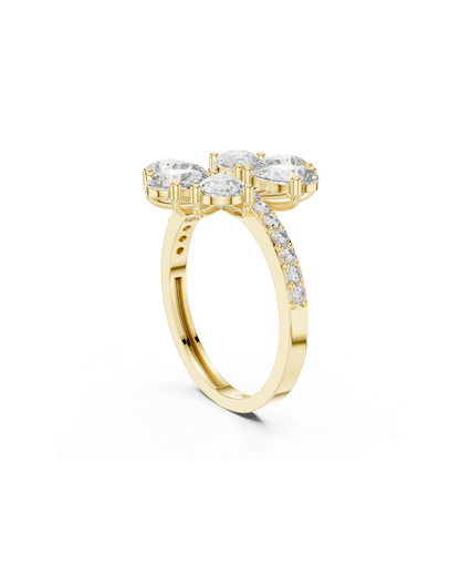 Flower Shape Lab Grown Diamond Ring