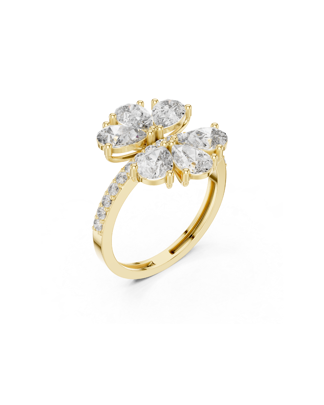 Flower Shape Lab Grown Diamond Ring