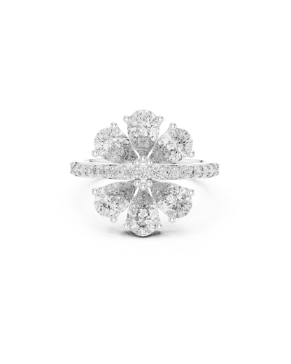 Flower Shape Lab Grown Diamond Ring