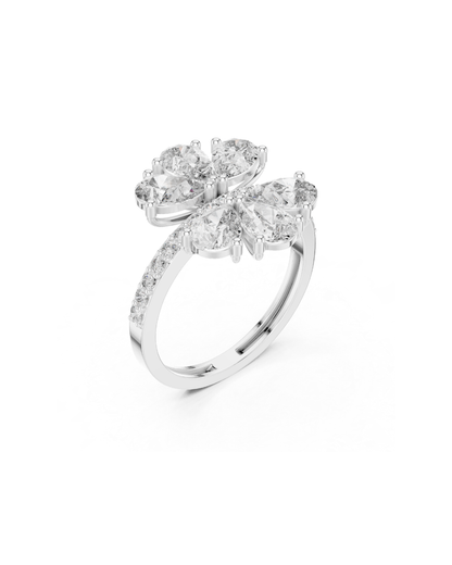 Flower Shape Lab Grown Diamond Ring